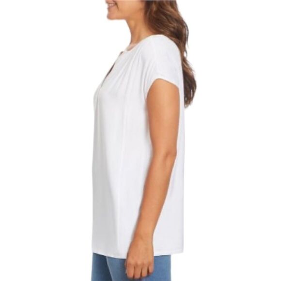 Nine West Women’s Short Sleeve Contemporary White V-Neck Top Size XL NWT - Picture 3 of 9